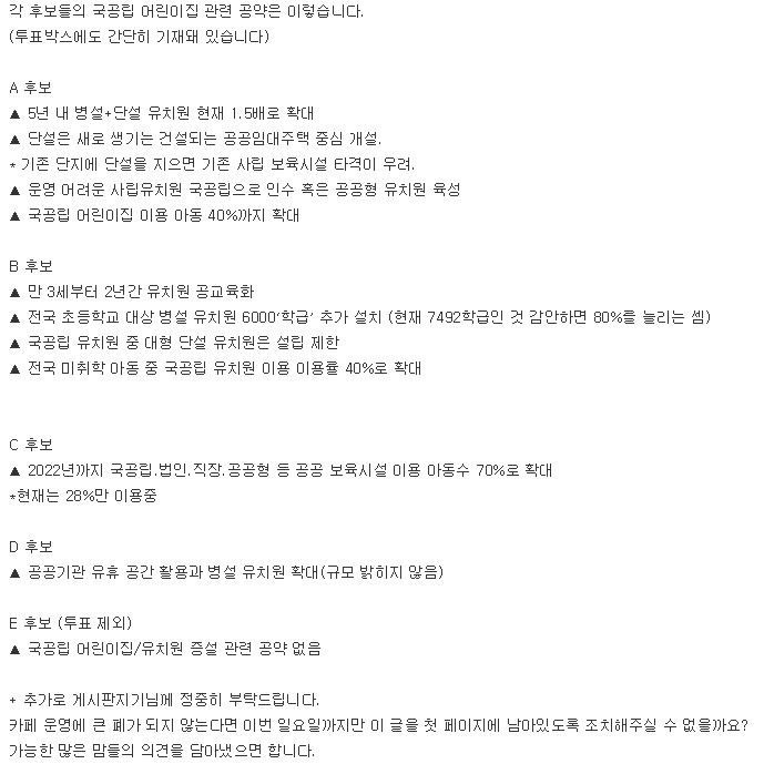 JTBC 뉴스룸 작가가 맘카페 상대로 후보들 유치원 공약에 대한 여론조사를 진행하고 있나본데요 | 인스티즈