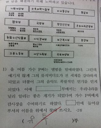 네모 안에 들어갈 우리나라 정부 부서의 이름을 찾아 쓰시오 | 인스티즈