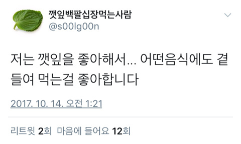 깻잎의 하루 권장량 : 180장 | 인스티즈