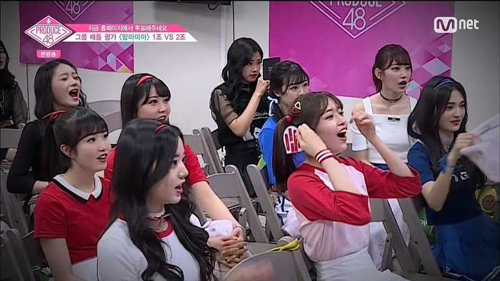 [프듀48] 맘마미아 1,2조 무대에 대한 연습생 리액션.jpg | 인스티즈